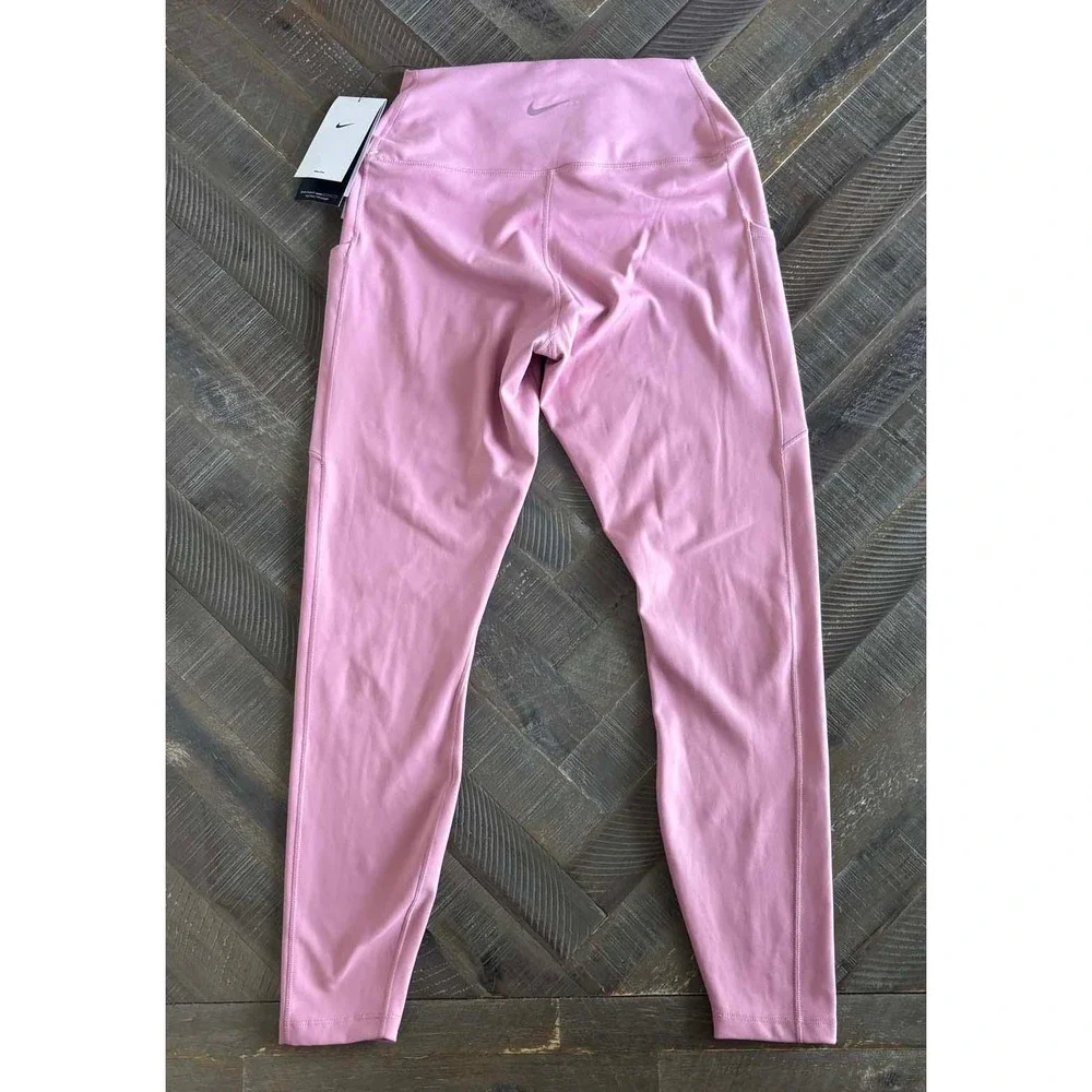 Nike One Dri-FIT High Rise 7/8 Length Leggings Pink Womens Medium FN3241-699